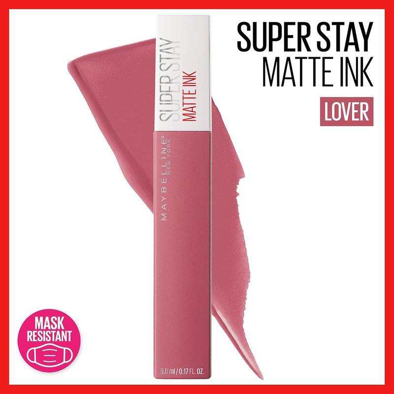 Maybelline Super Stay Matte Ink Liquid Lipstick - Long Lasting High Impact Color | Seductress Light Rosey Nude & Lover Mauve Neutral