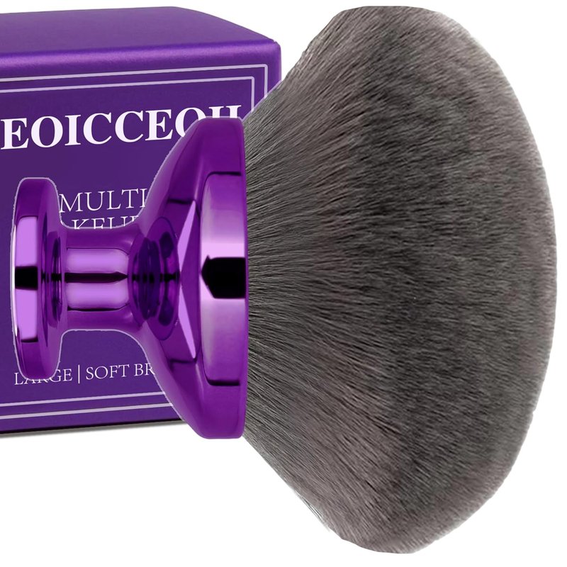 Extra Large Body Makeup Brush - Kabuki Brush for Self Tanner & Bronzer | 4-Inch Wide Head for Even Application - Purple