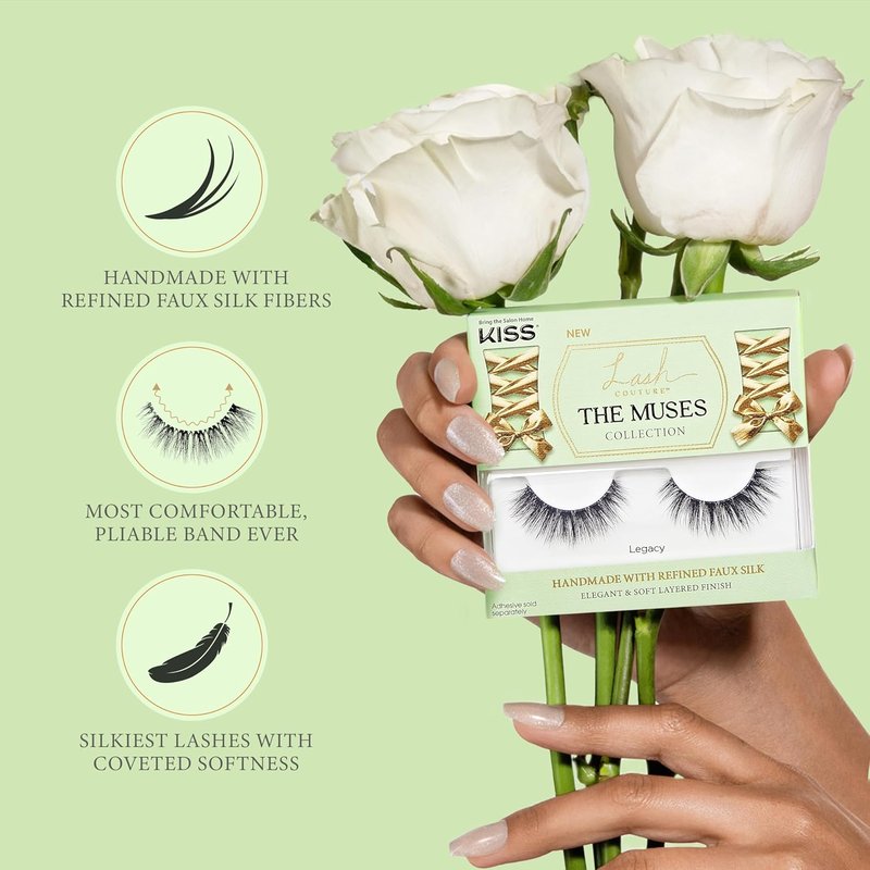 KISS The Muses False Eyelashes - 'Noblesse' 12mm | Easy to Apply & Reusable Lash Clusters