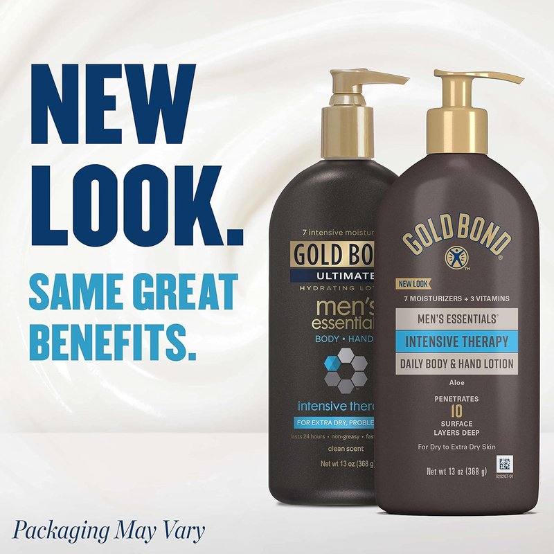 Gold Bond Men's Essentials Intensive Therapy Lotion - 13 oz. Daily Moisturizer with Aloe for Dry Skin