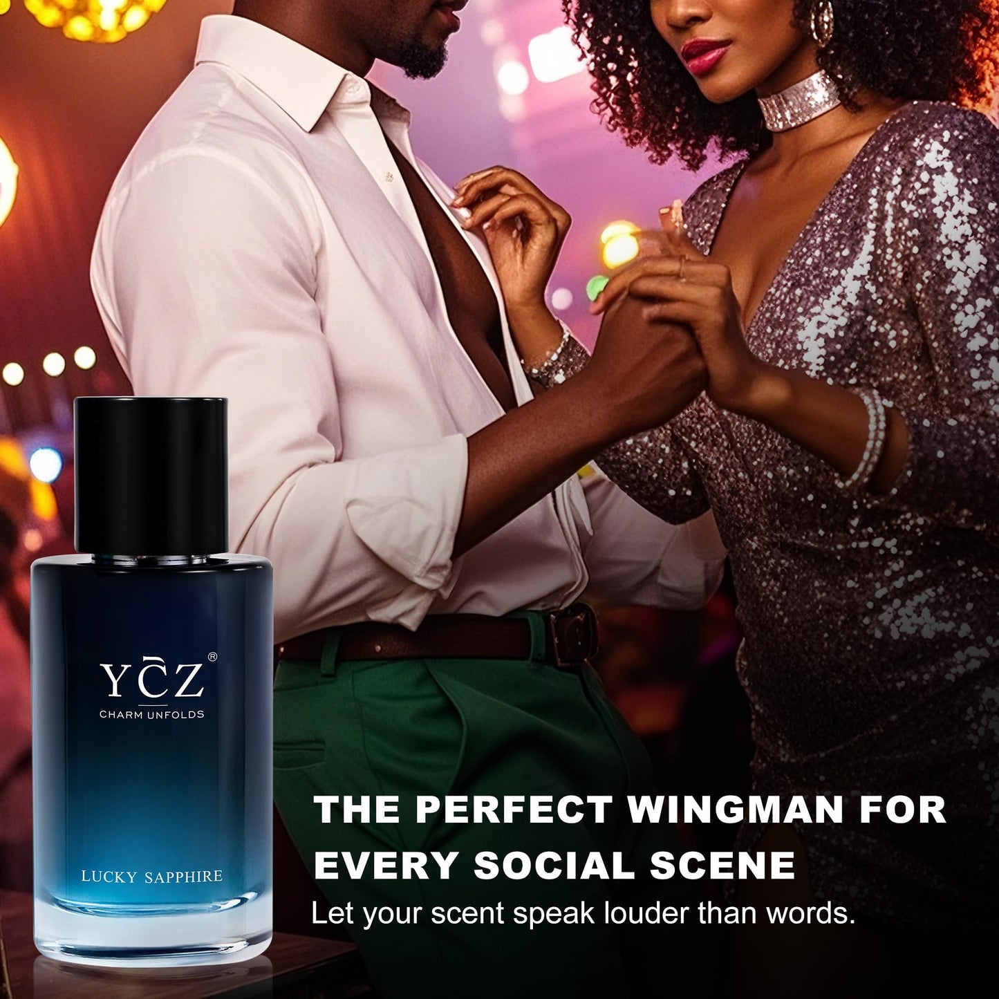 Ycz Lucky Cologne, Long-Lasting Men's Perfume, Exudes A Masculine Free and Easy Aura, Sweet Flower and Fruit Fragrance, 1.7 Oz Portable and Practical, A Must for Date Night, Romantic Fragrance