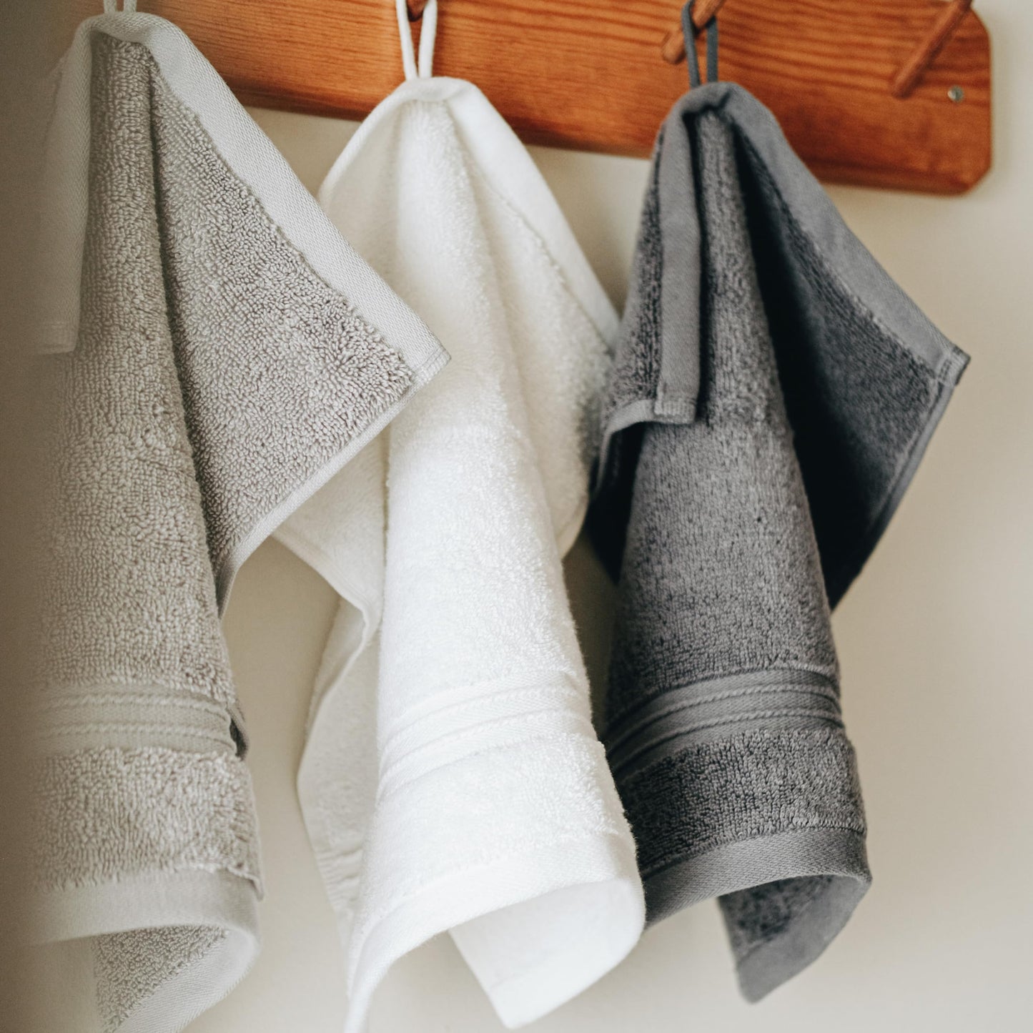 Milara Turkish Super-Plush Wash Cloths Set 4-Piece | Premium 100% Cotton Washcloths Absorbent, Durable with Hanging Loops | Anthracite (Dark Gray) Bath Washcloths, (13 x 13 Inch)
