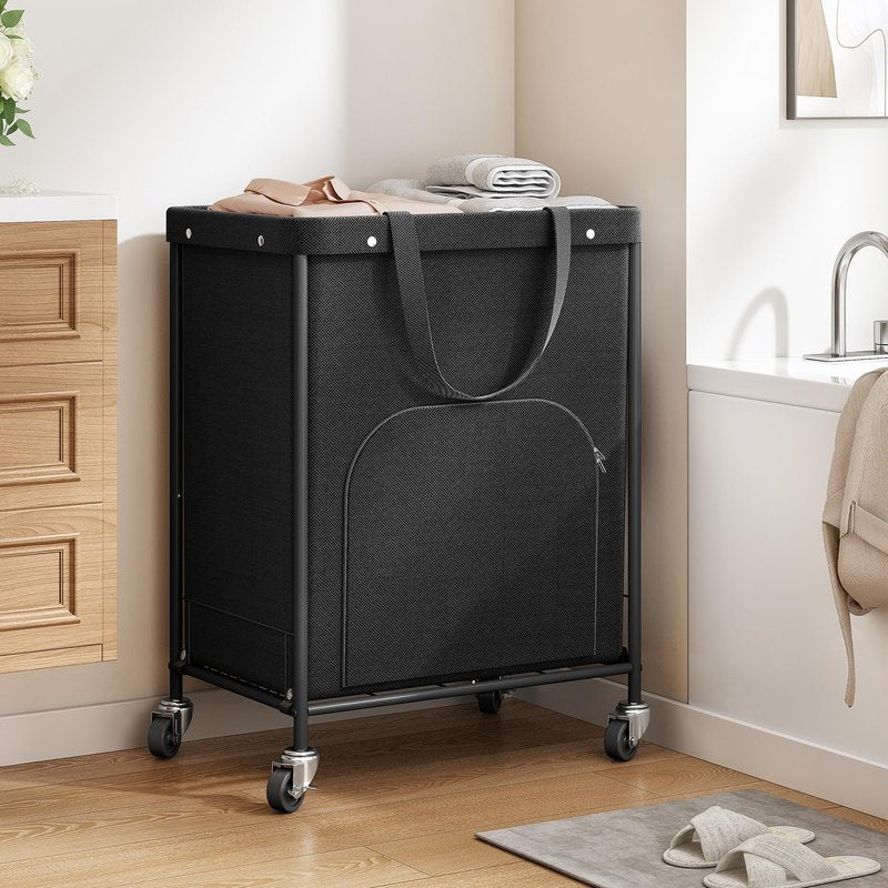 170L Large Laundry Basket with Wheels, Rolling Laundry Hamper Easy Access Clothing Minimizes Bending, Laundry Cart with 4 Silent Casters & Removable Bag for Bedroom, Bathroom, Laundry Room