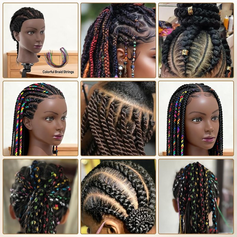 20"- 22" Mannequin Head with 100% Human Hair, Cosmetology Manikin Doll Head Real Human Hair Mannequin Head for Braiding Hairstylists Cosmetology Students Practice Styling with Free Clamp Holder