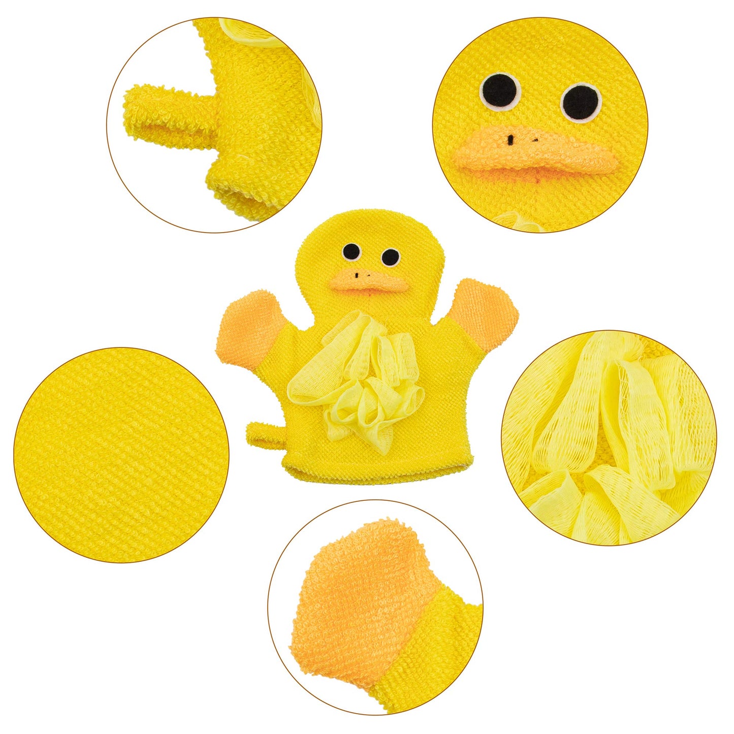 AUEAR, 4 Pcs Cartoon Terry Cloth Bath Sponge Mitts Puppet Cute Hand Puppets Washcloth Mitt Glove