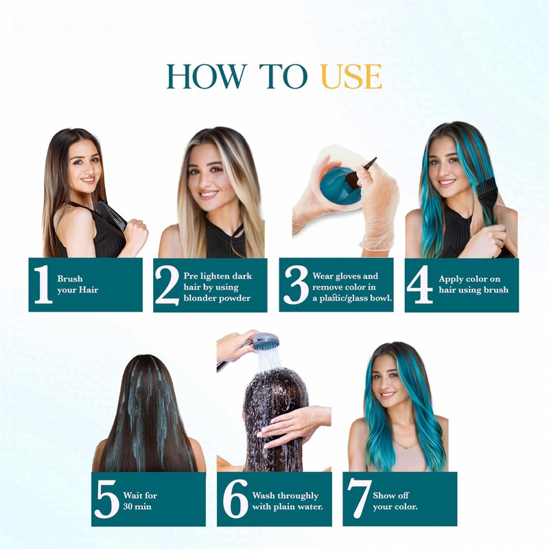 Cosglam Semi Permanent Hair Color for Women & Men, (120g, #52 Peacock Blue) Enriched with Conditioner, Glossy Finish, No Ammonia, No Peroxide & Non Oxidative, Vegan Highlights Colorful Hair Dye