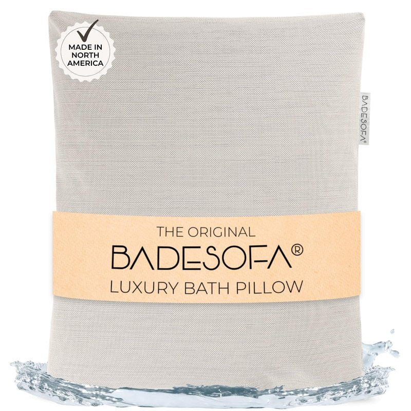 BADESOFA® Luxury Bathtub Pillow L - Large Bath Pillow for Therapeutic Neck and Back Support Quick-Drying - Full Body Bath Tub Cushion - Luxury Spa Cushion in Ivory Pearl