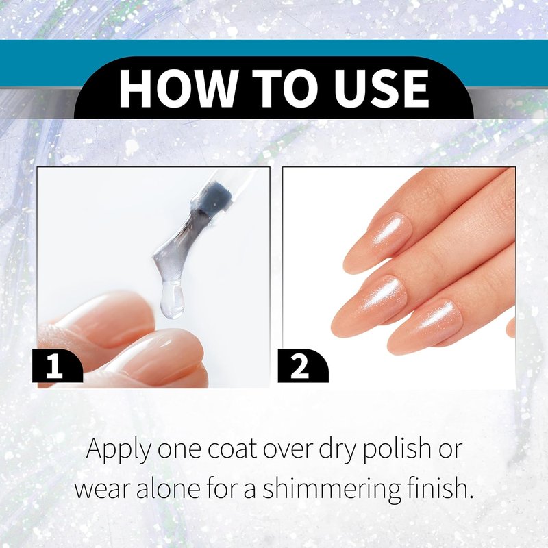Seche Fx Diamond Effect Top Coat - Long-Lasting Blue Transforming Polish Protection | 0.5 Fl. Oz