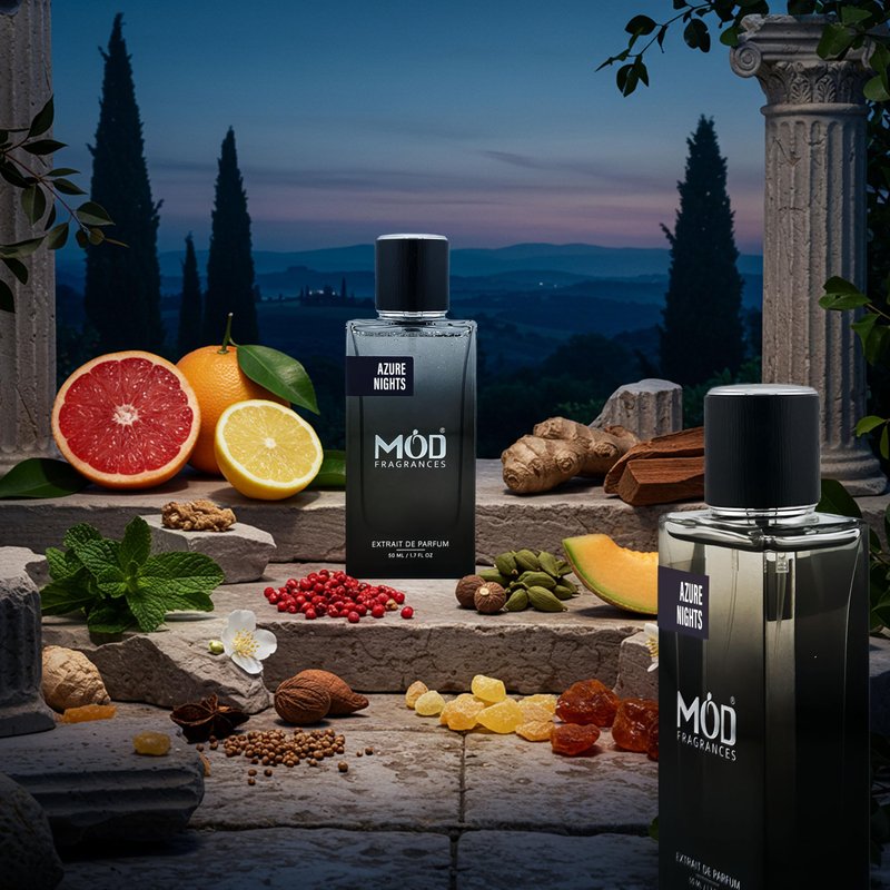 Azure Nights Perfume For Men - Inspired By Bleu De Designer Perfume Long Lasting Woody Fragrance Extrait De Parfum 50ml
