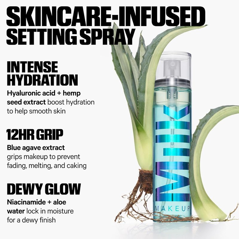 Milk Makeup Hydro Grip Set + Refresh Spray - Hydrating Makeup Setting Mist with Hyaluronic Acid for Dewy Skin
