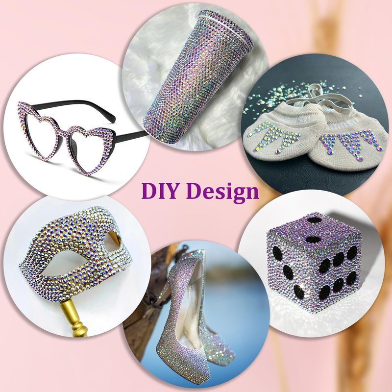 Regine Switzerland 25000Pcs Resin Rhinestones - AB Mixed Sizes 2-6mm Flatback Gems for DIY Crafts