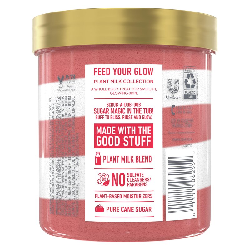 Dove Sugar Body Scrub Oat Milk & Berry Brulee For Women For Exfoliated & Hydrated skin 15 oz