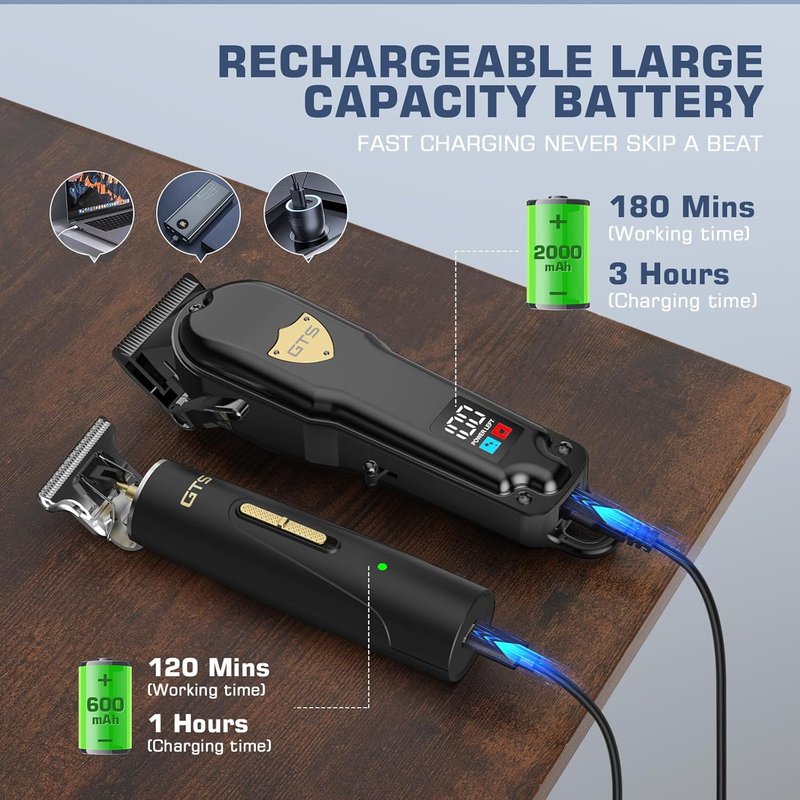 GTSPro Hair Clippers - Professional Electric Trimmer Set for Men | Stylish Black with Gift Box