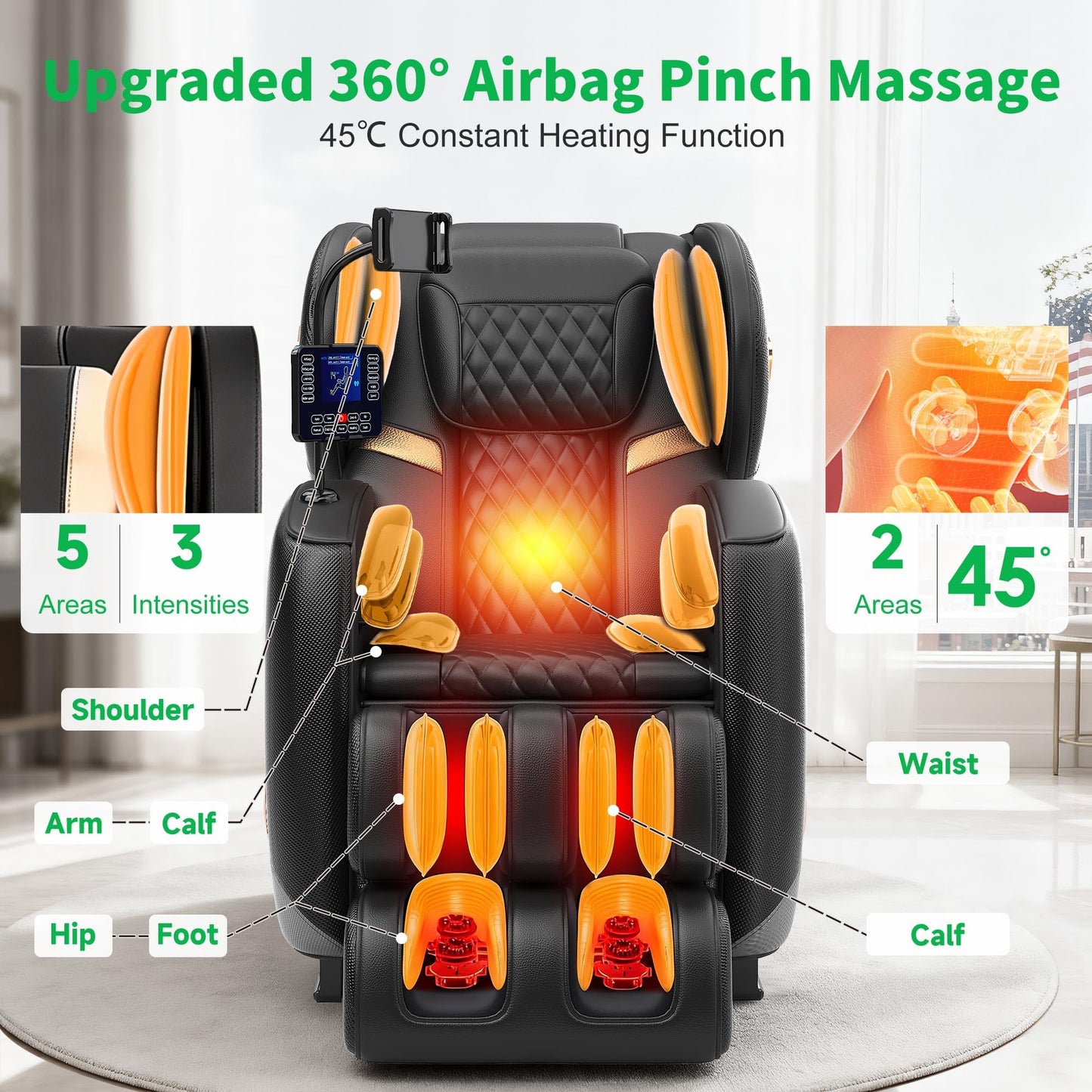 VUYSUYVY Upgraded Massage Chair Full Body, Zero Gravity Massage Chair Recliner- 10 Fix Points, 2026 Shiatsu Massage Chairs with Heat, Airbags, Foot Massage, 6 Auto Modes, Bluetooth Speaker