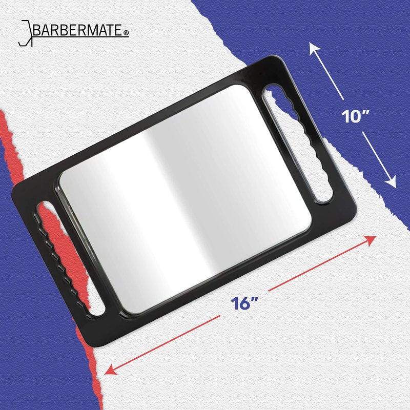 BarberMate® Plastic Tray Mirror with Handles for Barbers and Stylists