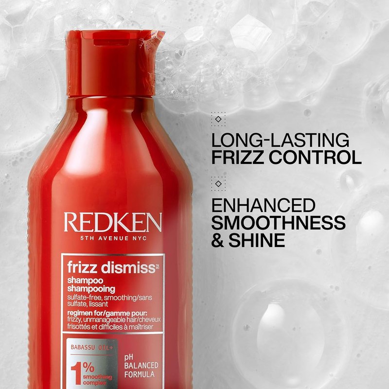 Redken Frizz Dismiss Shampoo - Smooth & Shine for Frizzy Hair | Weightless, Sulfate-Free Formula