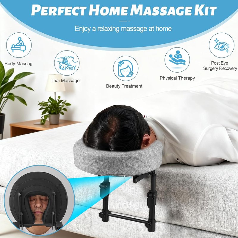 Regine Switzerland Adjustable Massage Headrest - Portable Face Cradle for Home Use | Ideal After Eye Surgery