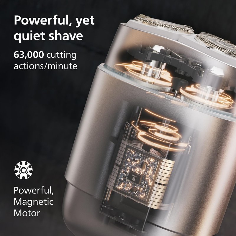 Philips Norelco Shaver 600 Series - Compact Electric Shaver, Lift & Cut System, SteelPrecision Blades, 4D Flex Heads, Wet & Dry Shave, Travel Case, Model S693/94