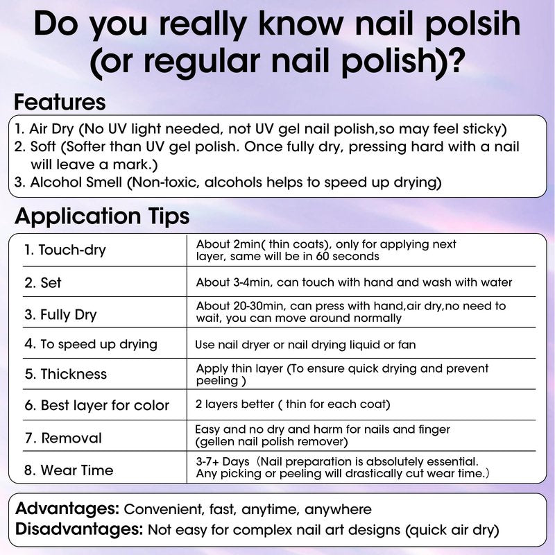 GELLEN Clear Nail Polish Top Coat Quick Dry in 60 Seconds, High-Gloss Shine Top Coat Fast Air Drying Clean Regular Nail Polish, Hema Free, TPO Free, Non-toxic, No Chip, Long Lasting