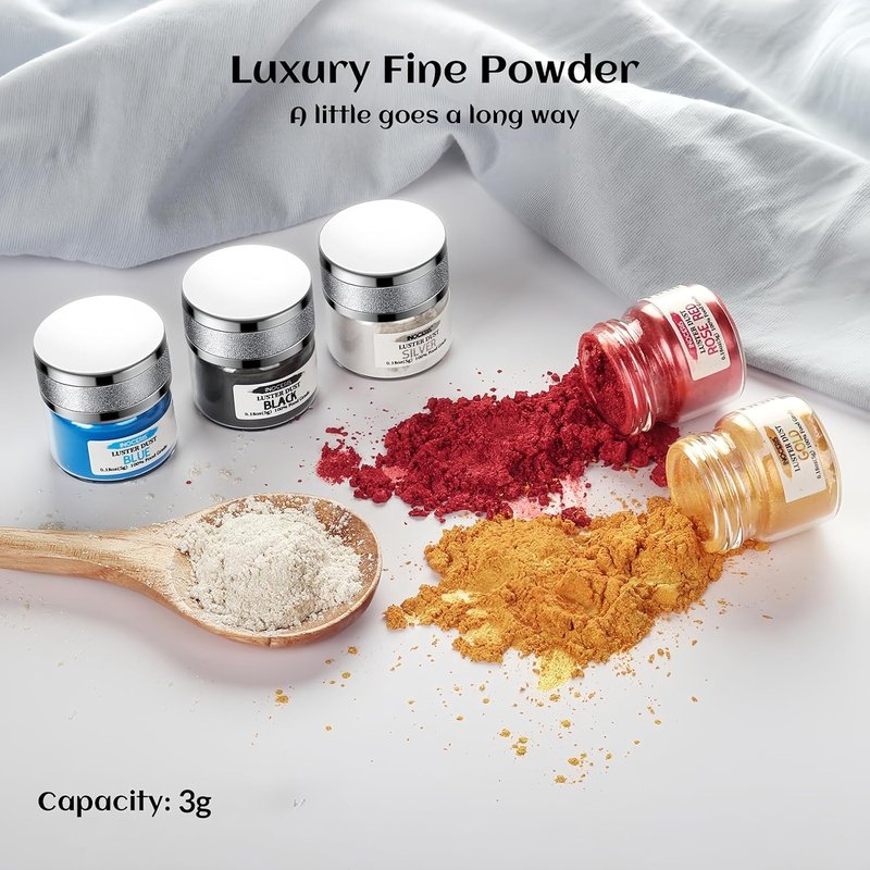 INOCERIS 24K Gold Luster Dust - Food Grade Metallic Shimmer Powder for Baking & Decorating