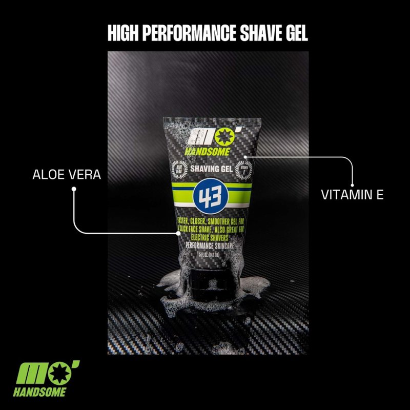 Mo' Handsome Premium Shave Gel for Men – Smooth Glide Formula for a Close Shave – Use with Razor Blades or Wet/Dry Electric Shavers – Hydrating & Skin-Soothing, Aloe Vera & Vitamin E