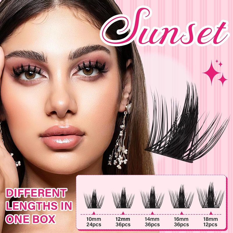 Manga Lash Clusters - California Sunset Eyelash Extensions | 10-18 Mixed, Reusable & Comfortable