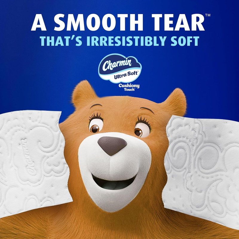 Charmin Ultra Soft Toilet Paper - Cushiony Touch | 24 Mega Rolls (Equivalent to 123 Regular Rolls) - White