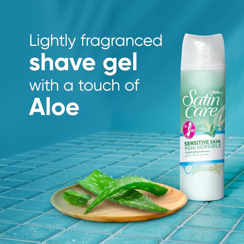 Gillette Satin Care Shaving Gel for Sensitive Skin - 7 oz | Soothing Formula