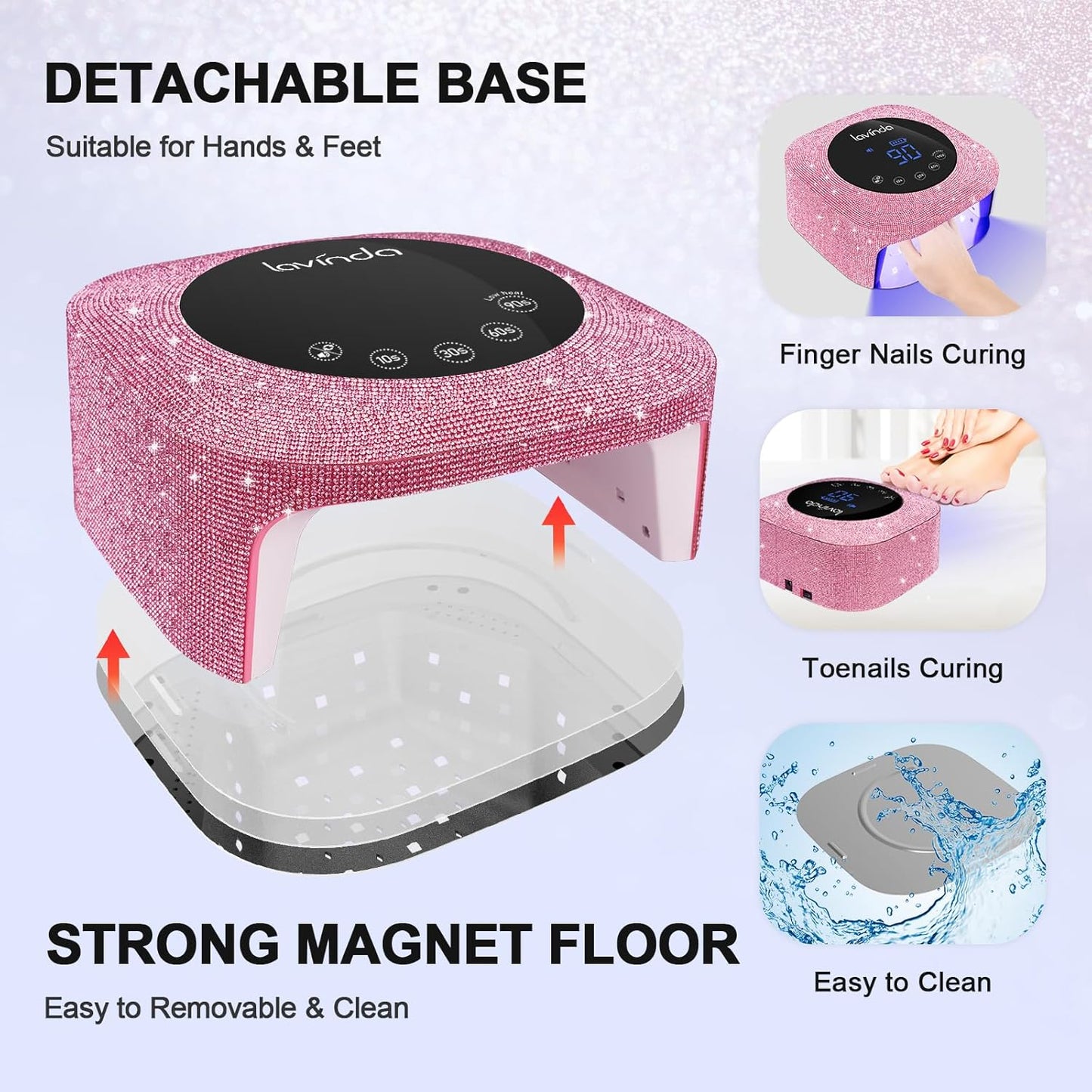 UV Nail Lamp - 54W Cordless Gel Nail Dryer with 4 Timers & LCD Display | Fast Curing Nail Art Tool