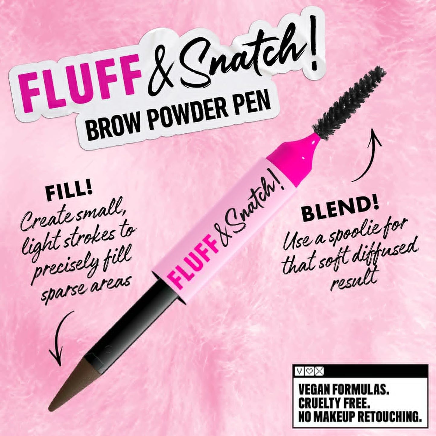 NYX PROFESSIONAL MAKEUP Fluff & Snatch Brow Powder Pen, Cream To Powder Eyebrow Pen For Soft, Defined Brows, Smudge and Transfer-Resistant Formula - Espresso