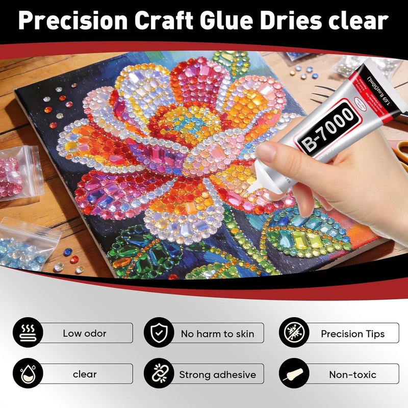 6 PCS 50ml B7000 Glue Clear with Precision Tip, Bedazzling Glue, Rhinestone Glues, Craft Glues, Jewelry Making, Nail Art, DIY, Makeup, Shoes