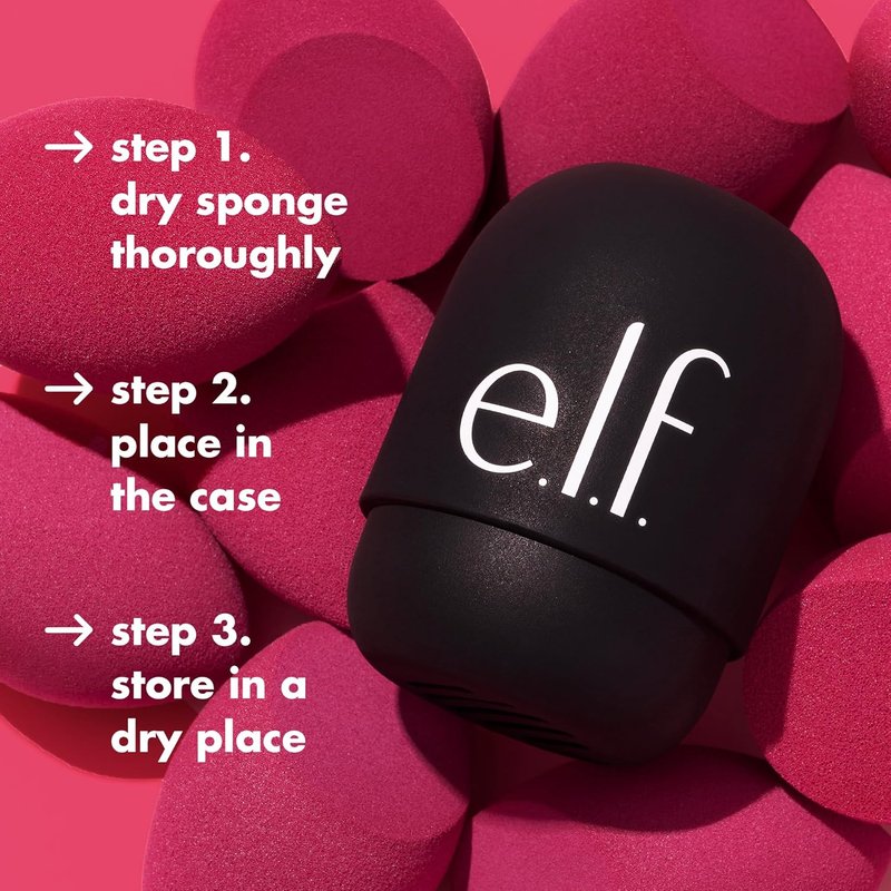 e.l.f. Safe Travels Sponge Case - Durable Silicone Holder for On-The-Go Beauty | Vegan & Cruelty-Free