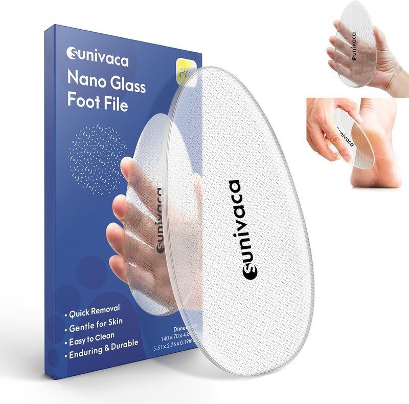 Glass Foot File Callus Remover - Professional Pedicure Tool for Dead Skin & Diabetic Feet | Heel Scraper & Pumice Stone