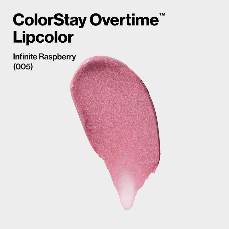 Revlon ColorStay Overtime Liquid Lipstick - Long-Lasting Dual-Ended Lip Color with Vitamin E | 005 Infinite Raspberry, 0.07 fl oz
