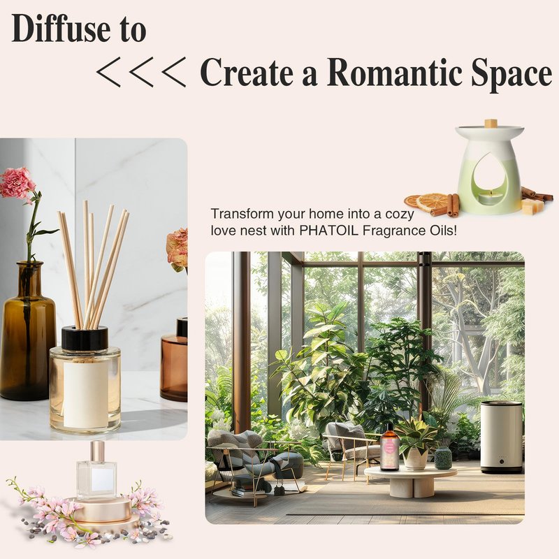PHATOIL J'admire Fragrance Oils for Aromatherapy, 3.38FL.OZ Diffuser Oils for Home, Perfect for Aromatherapy, Humidifiers, Yoga, DIY Candle and Soap Making - 100ml