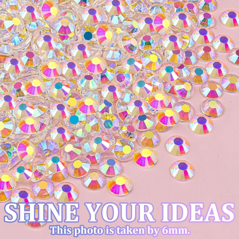 Resin Jelly Rhinestones - 16000 Pcs Transparent AB Flatback Gems | Includes 3 Pcs 10ml B7000 Jewelry Glue for DIY Crafts