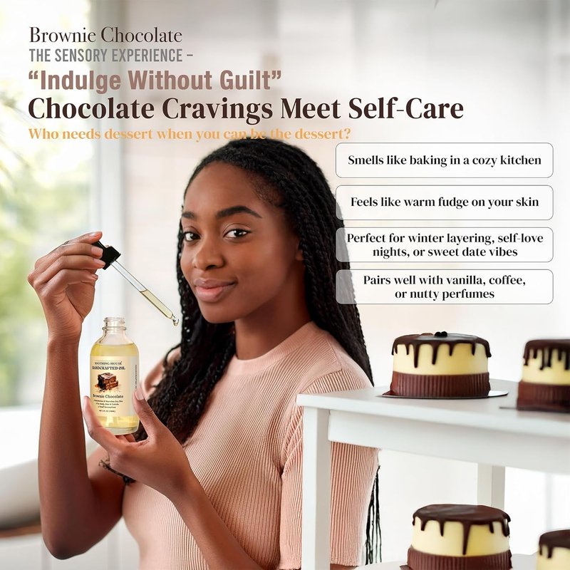 Brownie Chocolate Body Oil - Moisturizing Body Oil for Soft, Glowing Skin | 4 Fl Oz