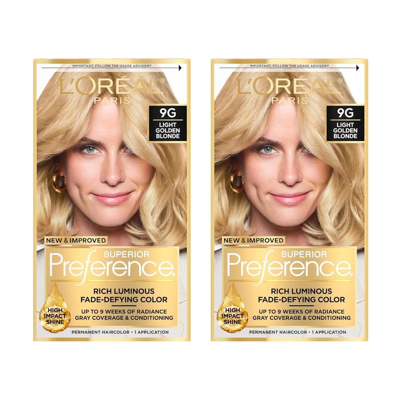 L’Oreal Paris Superior Preference - 9G Light Golden Blonde Hair Color | Pack of 2