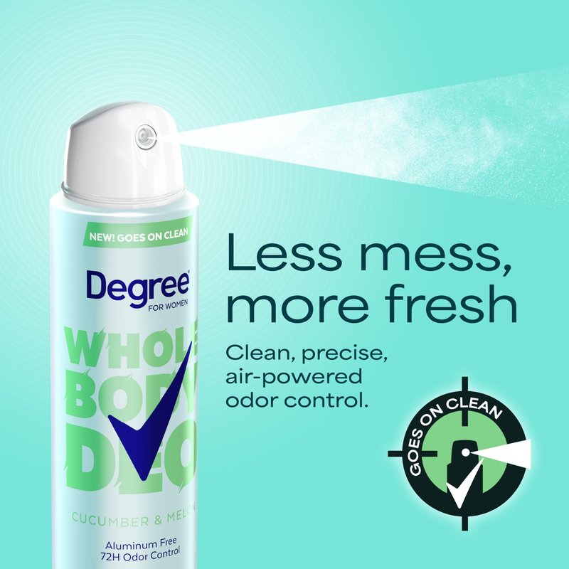 Degree Women Deodorant Spray Cucumber & Melon Scent Aluminum Free 72H Odor Protection 2.9 FO