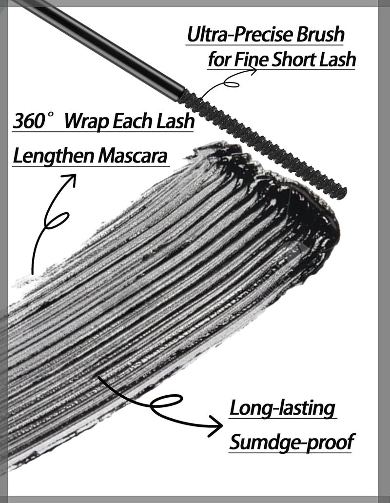 Regine Switzerland Black Mascara - Ultimate Length & Volume for Fine Short Lashes | Smudge-Proof, Ultra-Precise Brush