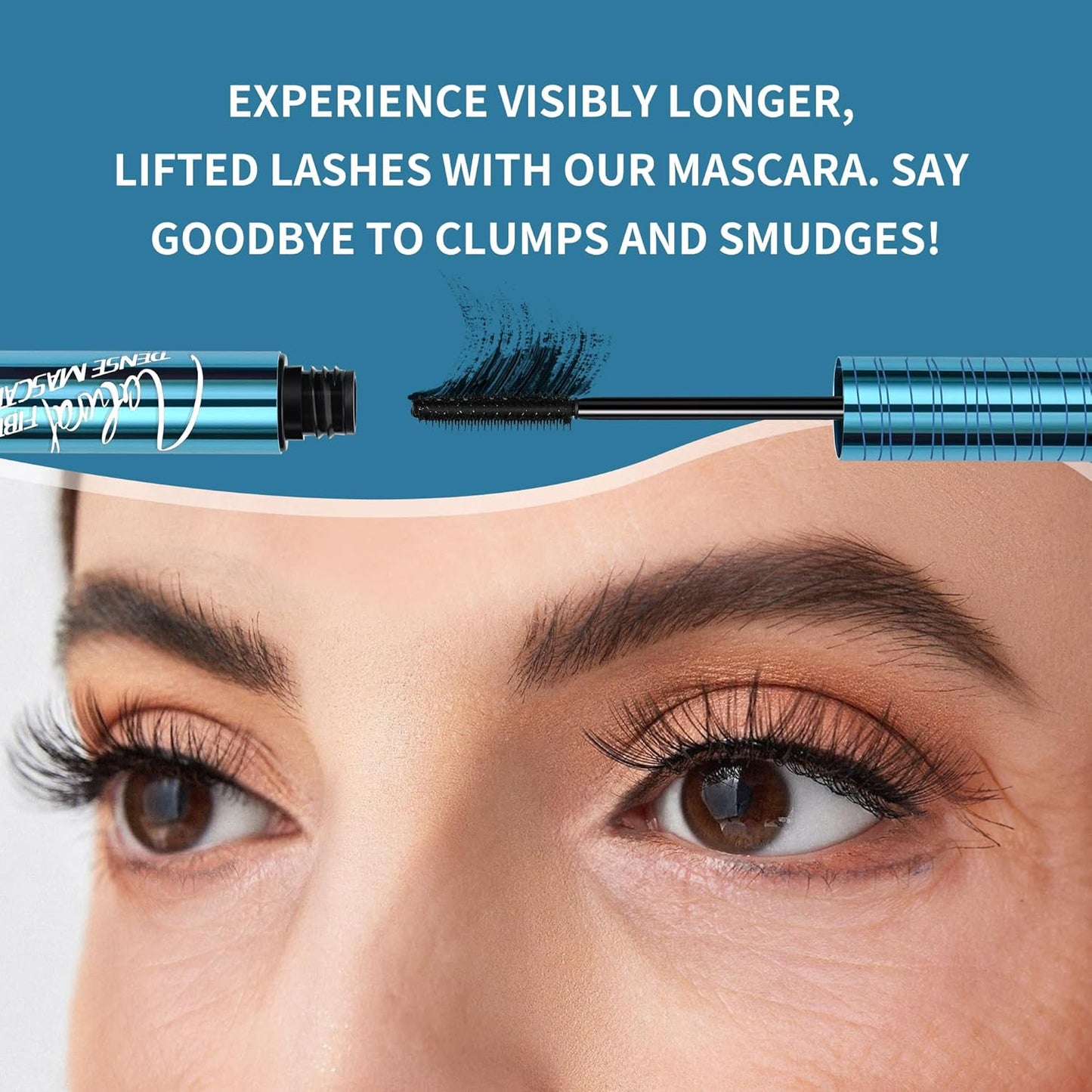Volumizing Waterproof Mascara for Older Women - Hypoallergenic, Smudge-Proof Formula for Thinning Lashes | Black, 2 Pack