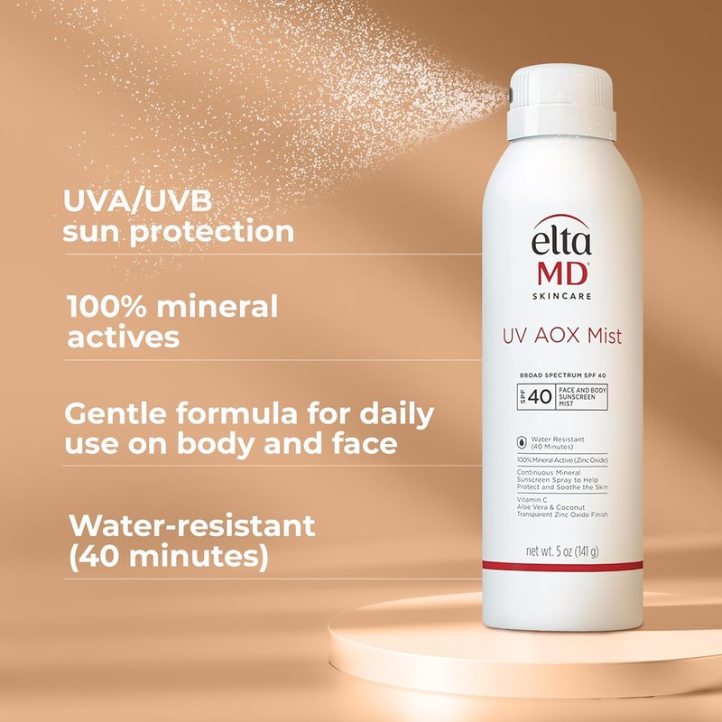EltaMD UV AOX Mist - Hydrating Mineral Sunscreen Spray for All Skin Types | 3.4 Oz