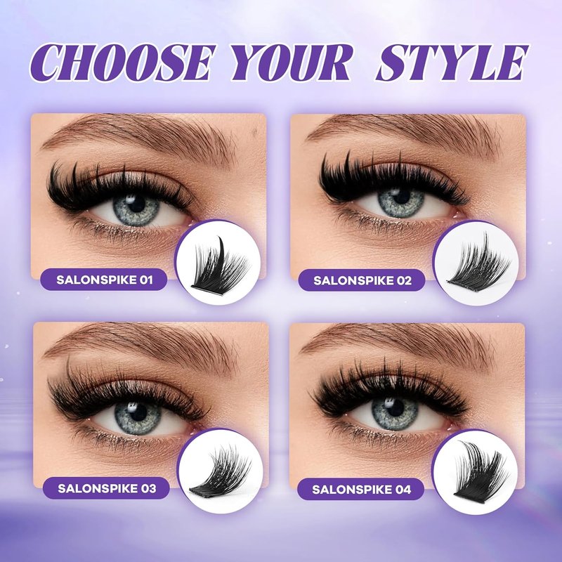 B&Q Manga Lash Clusters - Wet-Look D Curl Eyelash Extensions | 156PCS Reusable 10-18mm for Beginners