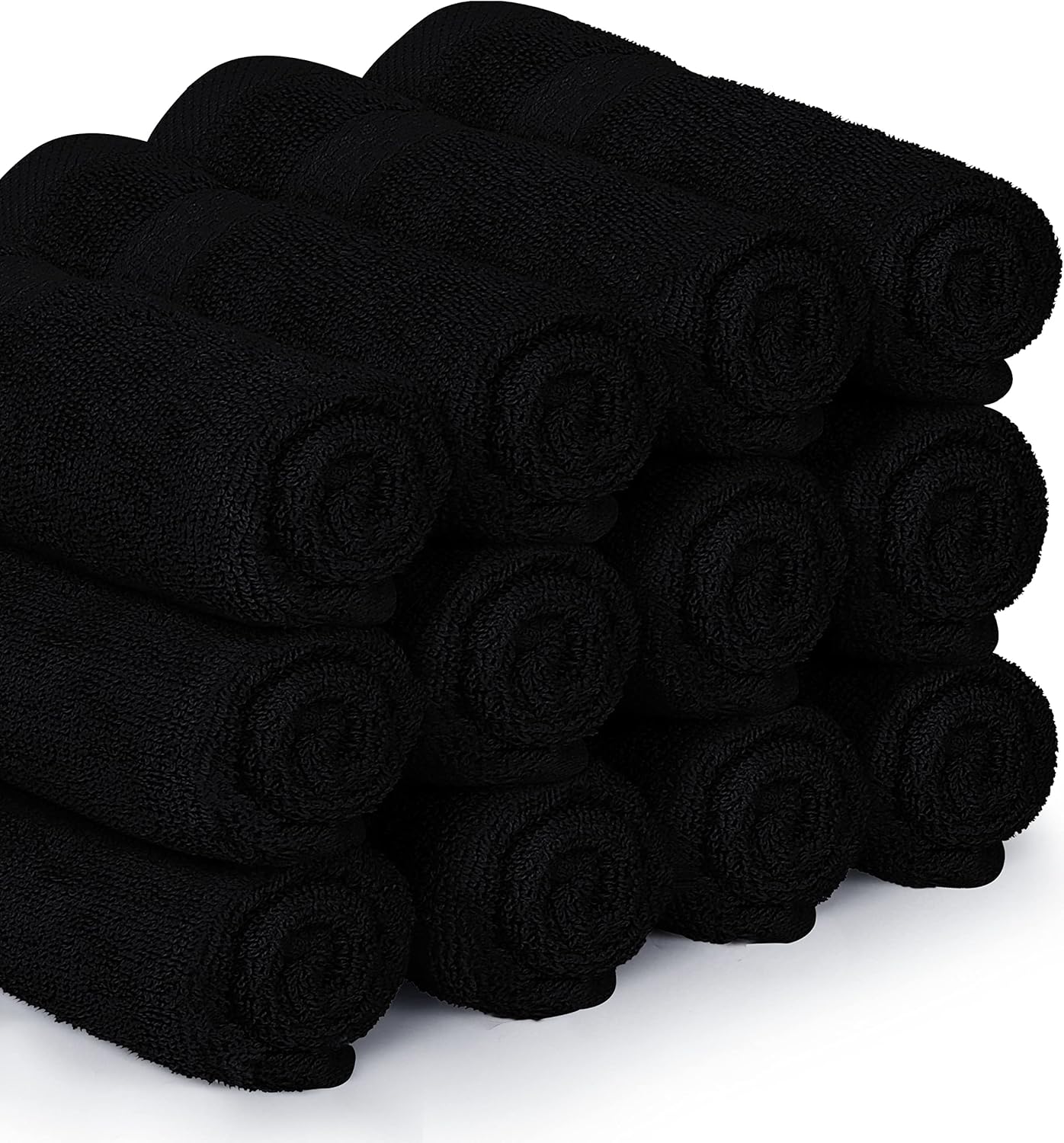 Utopia Towels Premium Wash Cloths Set - 12 Pack, 100% Cotton, Highly Absorbent & Soft - Black, 12x12 Inches