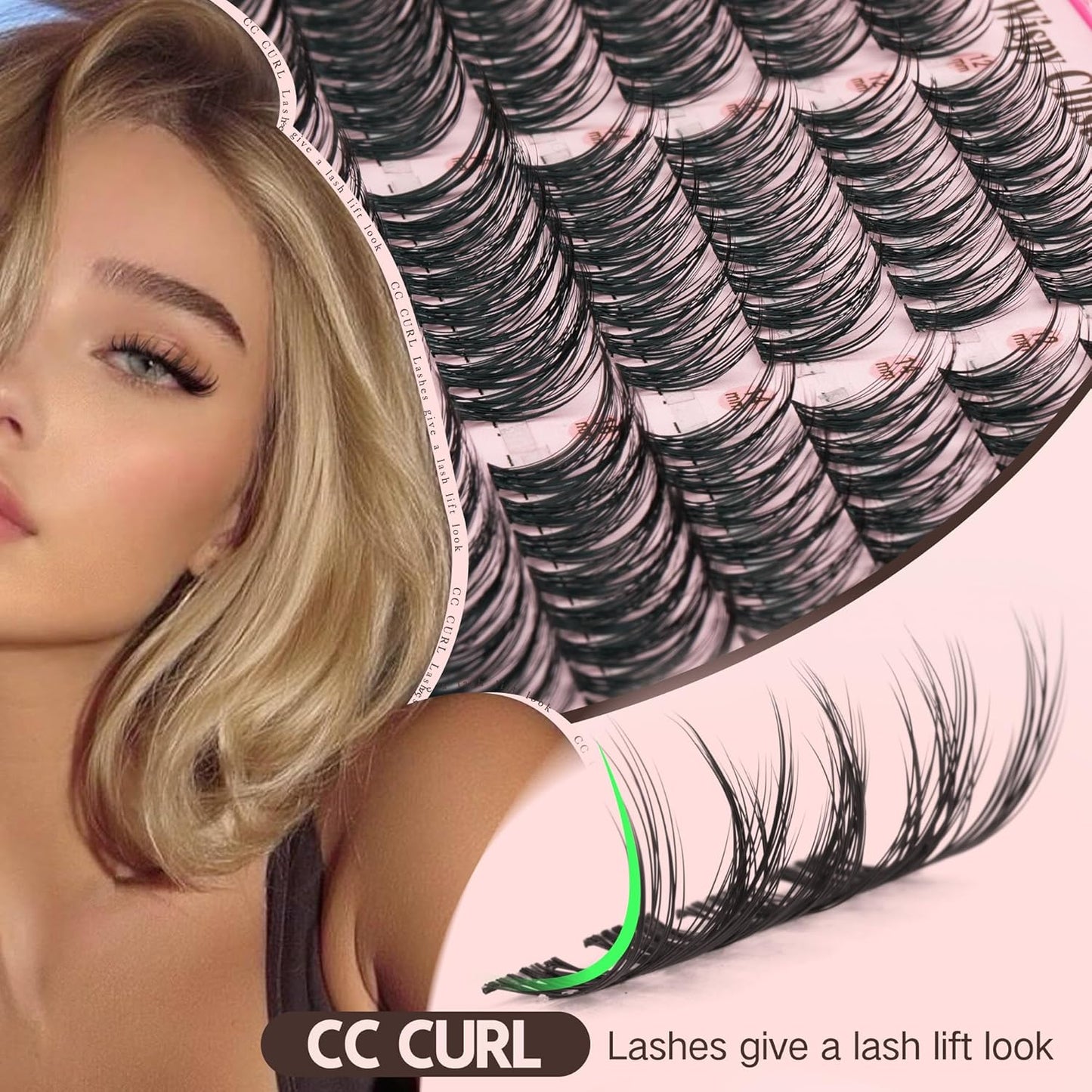 Wispy Natural Lash Clusters - CC Curl DIY Eyelash Extensions for Clean Makeup | Cat Eye Style