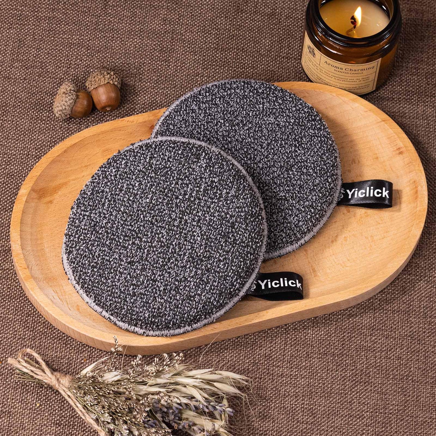 Yiclick Exfoliating Body Scrubber (2 Pack), Body Exfoliator Scrubber, Exfoliating Sponge for Shower Bath, Shower Loofah Luffa Lufa with Handle, Dead Skin Exfoliator for Body Scrub, Men Women