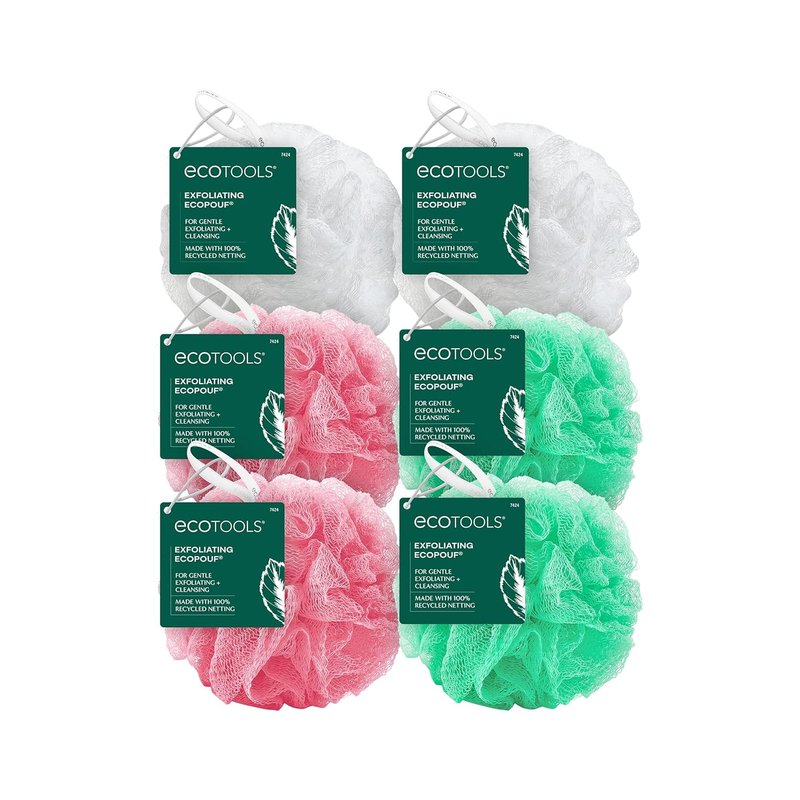 EcoTools Exfoliating EcoPouf - Gentle Body Scrubber for Smooth Skin | 1 Count