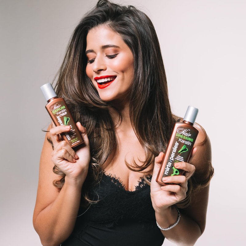 Mirta De Perales Hair Serum with Keratin & Argan Oil for Frizz Control & Shine | Lightweight Smoothing Treatment for Dry, Damaged & Color-Treated Hair | Sulfate-Free