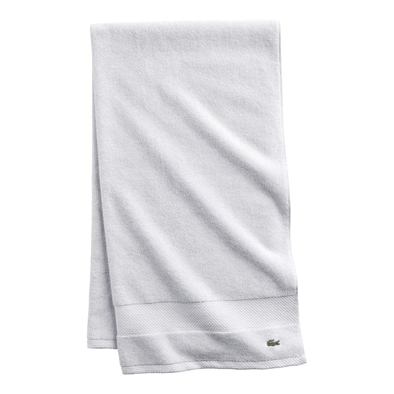 Lacoste Heritage 100% Supima Cotton Bath Towel, White, 30" x 54" – Highly Absorbent & Quick Drying, Premium Super Soft Bath Towel, Bathroom Essential, Gift for All Occasions, Machine Washable
