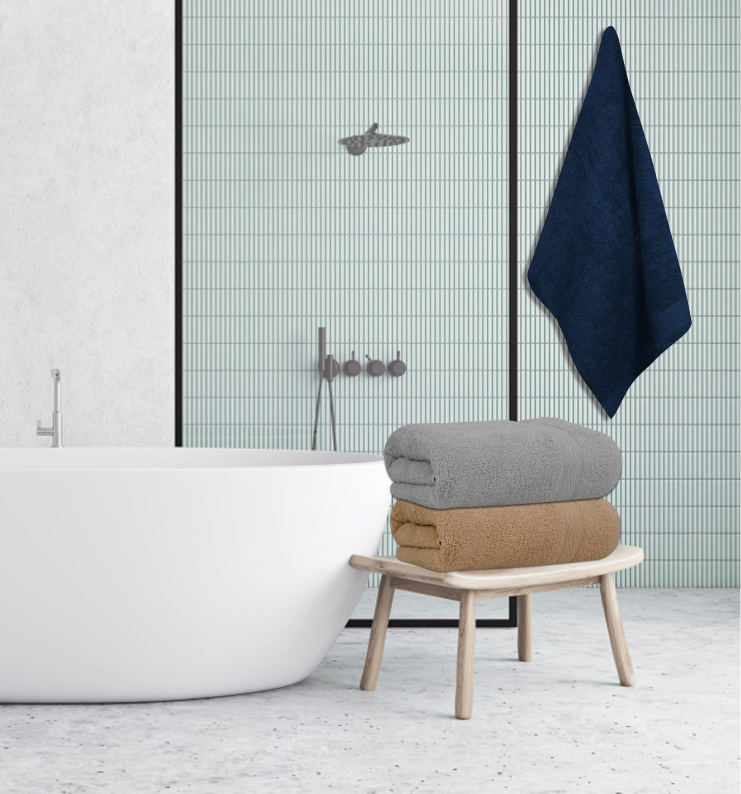 Large Bath Towels Pack of 6 – 24" x 50", 100% Cotton Terry – Soft, Quick-Dry & Highly Absorbent – Multi Assorted Towels for Bathroom, Spa, Shower, Pool & Daily Use